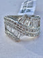 Jewellery Kingdom Band Emerald Simulated Diamonds Ladies Ring (Silver) - Jewelry Rings - British D'sire