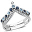 Jewellery Kingdom Blue Sapphire Stacking Wishbone Cubic Zirconia Ring (Silver) - Rings - British D'sire