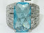 Jewellery Kingdom Blue Topaz Emerald Cut Cubic Zirconia Ring (Silver) - Rings - British D'sire