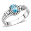 Jewellery Kingdom Blue Topaz Oval Cubic Zirconia Ladies Ring (Silver) - Rings - British D'sire
