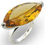 Jewellery Kingdom Citrine Marquise Sterling Silver Ladies 6 Carat Stamped Cz Yellow Ring - Jewelry Rings - British D'sire