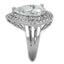 Jewellery Kingdom Cocktail Super Sparkling Cubic Zirconia Silver Rhodium 12CT Ladies Pear Ring - Jewelry Rings - British D'sire