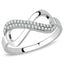 Jewellery Kingdom Crossover Band Cubic Zirconia Ladies Ring (Silver) - Jewelry Rings - British D'sire
