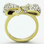 Jewellery Kingdom Crystal 18Kt Steel No Tarnish Clear Sparkling Gold Bow Ring - Jewelry Rings - British D'sire