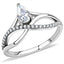 Jewellery Kingdom Cubic Zirconia 1CT Pretty Elegant Pave Stainless Steel Silver Ladies Pear Ring - Jewelry Rings - British D'sire
