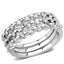 Jewellery Kingdom Cubic Zirconia 3 Bands Eternity Rhodium Ladies Stacking Ring Set (Silver) - Jewelry Rings - British D'sire