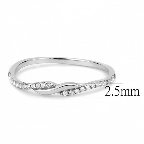 Jewellery Kingdom Cubic Zirconia Band Solitaire Accents Stainless Steel Pretty Elegant Ladies Ring (Silver) - Jewelry Rings - British D'sire