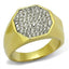 Jewellery Kingdom Cubic Zirconia Cluster Pave Signet Pinky Sparkling Steel Mens Gold Ring - Jewelry Rings - British D'sire