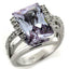 Jewellery Kingdom Cubic Zirconia Emerald Cut Purple Sterling Silver 3.50 CT Ladies Amethyst Ring - Jewelry Rings - British D'sire