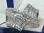 Jewellery Kingdom Cubic Zirconia Emerald Cut Round Band Silver Rhodium sparkling 3CT Ladies Ring - Jewelry Rings - British D'sire