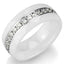 Jewellery Kingdom Cubic Zirconia Full Eternity Stainless Steel Ladies Ceramic Ring Band (White) - Rings - British D'sire