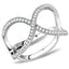 Jewellery Kingdom Cubic Zirconia Open Cradle Stainless Steel Silver Sparkling Comfort Ladies Band Ring - Rings - British D'sire