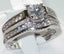 Jewellery Kingdom Cubic Zirconia Stainless Steel Ladies Engagement Wedding Band Ring Set - Engagement Rings - British D'sire