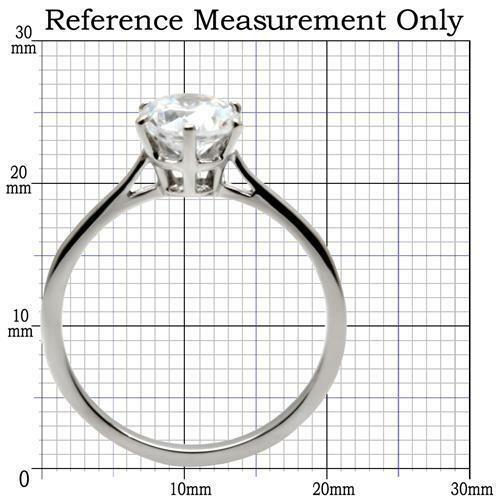 Jewellery Kingdom Cubic Zirconia Stainless Steel Ladies Solitaire Engagement Ring (Silver) - Engagement Rings - British D'sire