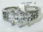 Jewellery Kingdom Cubic Zirconia Three Stone Silver Stainless Steel Ladies Marquise Ring - Jewelry Rings - British D'sire