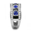 Jewellery Kingdom CZ Blue Stainless Steel Designer Ladies Sapphire Ring Band - Jewelry Rings - British D'sire