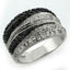 Jewellery Kingdom CZ Jet Black Sterling Silver 2.40 CT Stamped Clear Ladies Band Ring - Jewelry Rings - British D'sire