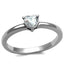 Jewellery Kingdom CZ Stainless Steel Ladies Heart Solitaire Engagement Ring (Silver) - Engagement Rings - British D'sire