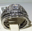 Jewellery Kingdom CZ Stainless Steel Princess Cut Engagement Wedding Band Stainless Steel Ladies Ring Set - Engagement Rings - British D'sire