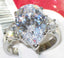 Jewellery Kingdom CZ Stainless Steel Three Stone 5 CT Sparkling Ladies Pear Ring (Silver) - Jewelry Rings - British D'sire