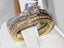 Jewellery Kingdom CZ Wedding Band Yellow Steel Ladies Ring Set (Gold & Silver) - Jewelry Rings - British D'sire