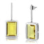 Jewellery Kingdom Dangle Drop Silver Stainless Steel Emerald Ladies Yellow Topaz Earrings - Earrings - British D'sire