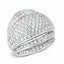 Jewellery Kingdom Dome Cocktail Statement Cubic Zirconia Big Rhodium Ladies Ring (Silver) - Jewelry Rings - British D'sire