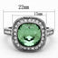 Jewellery Kingdom Emerald Cushion Cut Dress Stainless Steel Lab Created CZ Ring (Green) - Jewelry Rings - British D'sire