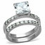 Jewellery Kingdom Engagement Wedding Silver Princess Simulated Diamonds 3.3 Carat 8.8mm Ring Set (Silver) - Jewelry Rings - British D'sire