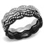 Jewellery Kingdom Full Eternity 7mm Stainless Steel Ladies Stacking Rings Set (Black) - Rings - British D'sire