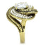 Jewellery Kingdom Gold Cocktail Solitare Accent Cz Ladies Swirl Statement Steel Ring - Jewelry Rings - British D'sire