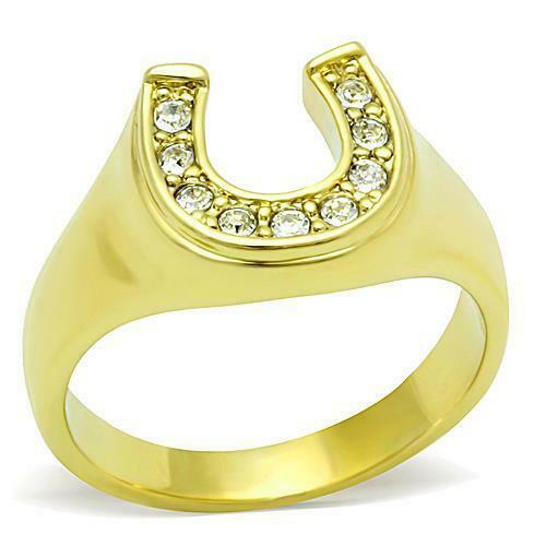 Jewellery Kingdom Gold Horse Shoe Cz Ladies Ring - Jewelry Rings - British D'sire