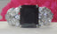 Jewellery Kingdom Jet Emerald Cut 4 Carat Cubic Zirconia Ladies Ring (Black & Silver) - Jewelry Rings - British D'sire