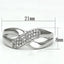 Jewellery Kingdom Ladies 1 Carat Cz Sterling Silver Crossover Micro Pave Triple Row Ring - Jewelry Rings - British D'sire