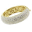 Jewellery Kingdom Ladies 18kt Cubic Zirconia Pave Hinged Chunky Sparkling Bangle (Gold) - Bracelets & Bangles - British D'sire