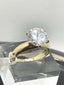 Jewellery Kingdom Ladies 4 Carat Cubic Zirconia Solitaire Steel Engagement Ring (Gold) - Jewelry Rings - British D'sire