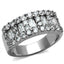 Jewellery Kingdom Ladies 8mm Emerald Eternity Simulated Diamonds Clear Stainless Steel Ring - Jewelry Rings - British D'sire
