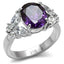 Jewellery Kingdom Ladies Amethyst Cz Marquise Oval Stainless Steel Purple Dress Ring (Silver) - Jewelry Rings - British D'sire