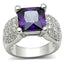 Jewellery Kingdom Ladies Amethyst Princess Purple Pave 8 Carat Cz Silver Rhodium Ring - Jewelry Rings - British D'sire
