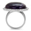 Jewellery Kingdom Ladies Amethyst Ring Purple Cocktail Semi Precious Statement Clear Cz Steel - Jewelry Rings - British D'sire