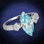 Jewellery Kingdom Ladies Aquamarine Marquise Cut 2 Carat Solitaire Accents Ring (Sterling Silver) - Jewelry Rings - British D'sire