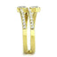 Jewellery Kingdom Ladies Band Emerald Cut Pave Cubic Zirconia Accents 18kt Steel Ring (Gold) - Jewelry Rings - British D'sire