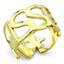 Jewellery Kingdom Ladies Band Kiss No Stone 18kt Stainless Steel Ring (Gold) - Jewelry Rings - British D'sire