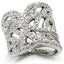 Jewellery Kingdom Ladies Band Sterling Silver Cz Pave Sparkling Comfort Wide Clear Ring - Jewelry Rings - British D'sire