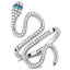 Jewellery Kingdom Ladies Blue Topaz Snake Pave Band Stainless Steel Ring (Silver) - Rings - British D'sire