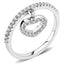 Jewellery Kingdom Ladies Charm Heart Dangle Handmade Band Elegant Pretty Rhodium Ring (Silver) - Jewelry Rings - British D'sire
