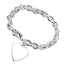 Jewellery Kingdom Ladies Charm Heart Rhodium 75 Inch Link Add Charms Chain Bracelet (Silver) - Jewelry Rings - British D'sire