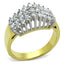 Jewellery Kingdom Ladies Cluster Raised Realistic Sparkling Steel 18 Carat Ring (Gold) - Jewelry Rings - British D'sire