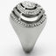 Jewellery Kingdom Ladies Cocktail Dome Heart Cz Cubic Zirconia Clear Stainless Steel Ring - Jewelry Rings - British D'sire