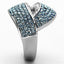 Jewellery Kingdom Ladies Cocktail Ring Blue Topaz Crystal Silver Stainless Steel - Jewelry Rings - British D'sire